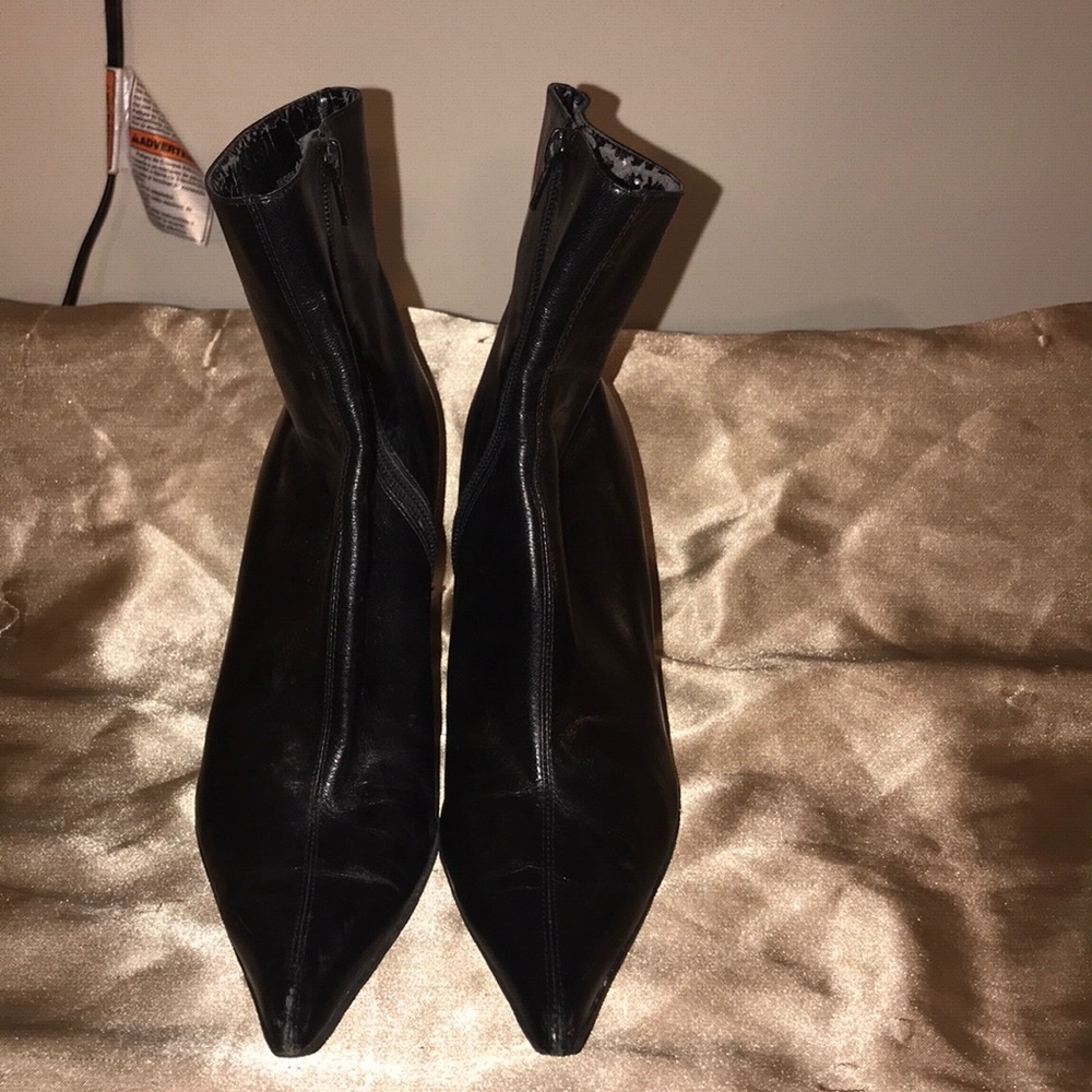 Black Leather Ankle Boots